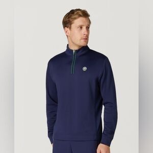 Wimbledon Men's Core Performance 1/4 Zip Training Top Navy Size Large NWT